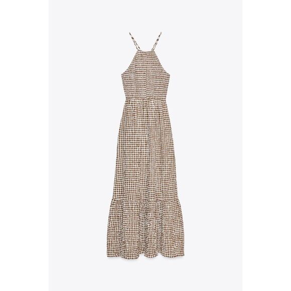 Sold Out Zara NWT Gingham Midi Dress - Size M - Picture 3 of 6